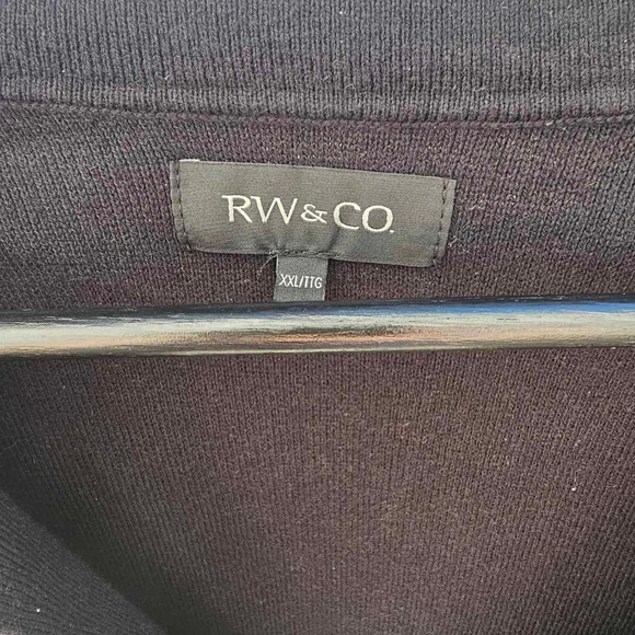 RW&CO. NEW Mens Black Cardigan V Neck Button up W Front Pockets XXL - Picture 8 of 9